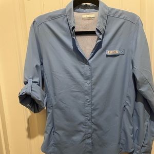 Women’s Columbia PFG Tamiami Long-Sleeve - Size Small, light blue